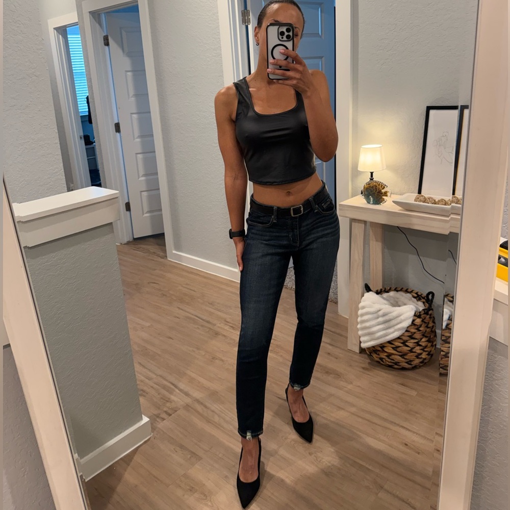 Buckle Black Ankle Skinny Jeans